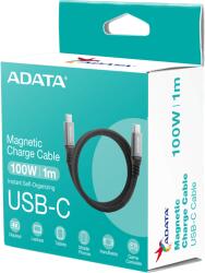 ADATA USB 3.2 - USB TypeC - cablu TypeC 1m plastic negru, magnetic CACCU3-100W-100AN-BK (CACCU3-100W-100AN-BK)