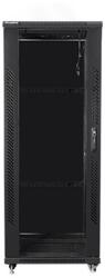 Lanberg FF01-6632-12B 19" 32U SZÉL: 600mm MÉLY: 600mm MAG: 1603mm lapraszerelt üvegajtós fekete rack szekrény (FF01-6632-12B)