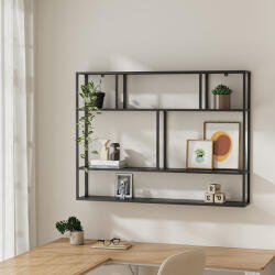 PremiumXL Fali Polc Jämijärvi Hat Polccal Fekete, Matt