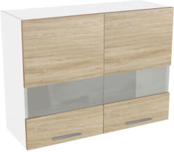 Salandra kétajtós üveges felső konyhaszekrény SC 80 Sonoma N