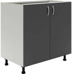  Benita 2 ajtós Alsó konyhaszekrény Antracit-Fehér 80x50x80 cm - fizz - 33 049 Ft