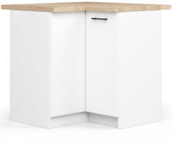 Akord Oliwia Sarok Konyhaszekrény 90/90 Fehér Sonoma Tölgy Munkalappal