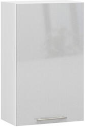 Akord Oliwia Fali Konyhaszekrény 50 cm Fehér-Metál Magasfényű