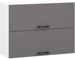 Akord Oliwia Fali Konyhaszekrény Laminált Fehér-Grafit 80 cm