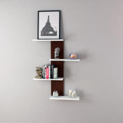 PremiumXL Fali Polc Hammerfest 78x17x10 cm wenge Színű / Fehér