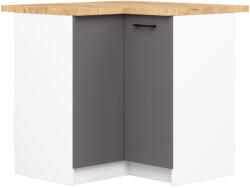 Akord Oliwia Sarok Alsószekrény Fehér/Szürke Tölgy Munkalappal