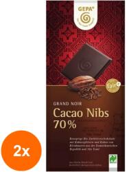 GEPA Set 2 x Ciocolata Amaruie BIO, 70% Cacao, 100 g, Gepa