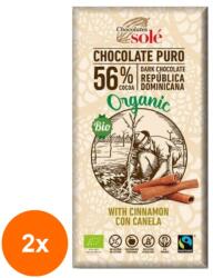 Chocolates Solé Set 2 x Ciocolata Neagra BIO cu Scortisoara, 100 g, Chocolates Sole