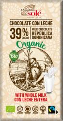 Chocolates Solé Ciocolata cu Lapte BIO si Fairtrade, 100 g, Chocolates Sole