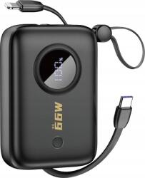 Dudao K14 Power Bank USB-A/USB-C 10000 mAh-Fekete (DDA344) (DDA344)