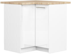 Akord Oliwia Sarok Konyhaszekrény Magasfényű Fehér Munkalappal