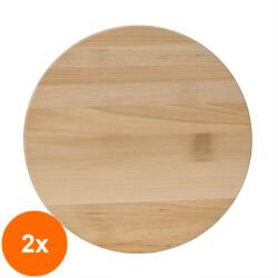 Zilan Set 2 x Tocator de Bucatarie Rotativ, din Lemn de Fag, pentru Servire, Diametru 35 cm (LIZ-2xZLN-EXT8009) Tocator
