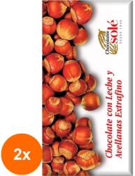 Chocolates Solé Set 2 x Ciocolata cu Lapte si Alune de Padure, 30% Cacao, 150 g, Chocolates Sole