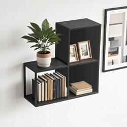 PremiumXL Fali Polc Nostened 3 db-os Szett Hát- És Oldallappal Fekete