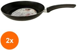 Elcadis Set 2 x Tigaie din Aluminiu, Diametru 26 cm, Neagra, Italia, Elcadis (CLE-2xELC-PD-TIG26-16)