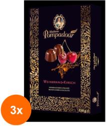 Halloren and Co Set 3 x Praline Madame Pompadour de Ciocolata cu Alcool si Cirese, Halloren and Co, 150 g