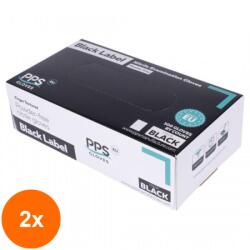 Elcadis Set 2 x 100 Manusi din Nitril, Marimea S, Nepudrate, Negre, PPS Gloves (CLE-2xELC-MAN-NIT-100-NG-S)