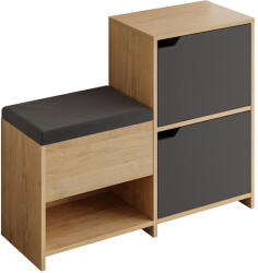 AG Cipőtároló Haven Shoe Bench - Oak, Anthracite
