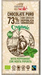 Chocolates Solé Ciocolata Neagra BIO cu Menta si Fairtrade 73% Cacao, 100 g, Chocolates Sole