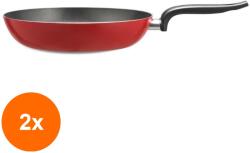 Elcadis Set 2 x Tigaie, Diametru 26 cm, Live Red, Rosie, Italia, Piardi (CLE-2xELC-PD-RED-TIG26)
