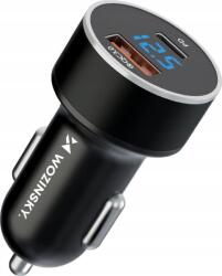 Wozinsky WozinskyWDCCAC Szivargyújtós Autós Töltő 1xUSB-A és 1xUSB-C Csatlakozással PD 36W - Fekete (5907769308505) (5907769308505)