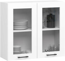 Akord Oliwia W80 Fali Vitrines Szekrény Fehér Matt