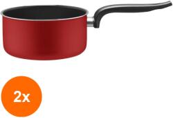 Elcadis Set 2 x Oala Rotunda cu Maner, 16 cm, Live Red, Italia Piardi (CLE-2xELC-PD-RED-OAL16)