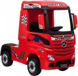 LEAN Toys Mercedes Actros Lakkozott Piros LCD 12V 4 Motoros 4x45W Elektromos Kisautó 2.4GHz Szülői Távirányítóval, Nyitható Ajtóval, EVA Kerekekkel 5237 (5237-uniw) (5237-uniw)