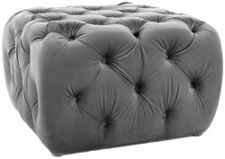 SIGNAL MEBLE Sophia Velvet Négyzetes Bársony Puff Szürke Chesterfield Stílusú