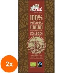 Chocolates Solé Set 2 x Ciocolata Neagra BIO, 100% Cacao, 100 g, Chocolates Sole