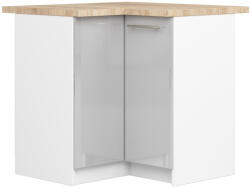 Akord Oliwia Sarok Konyhaszekrény Fehér Metál Fényes 90x90