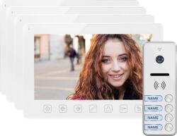 ORNO Video-intercom Szett, 4 Család, Kézibeszélő, Színes, LCD 7", OSD Menü, Kapu Vezérlés, Fehér NOVEO MULTI4 (OR-VID-EX-1065/W)