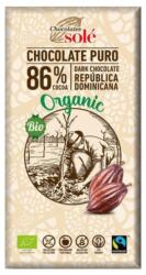 Chocolates Solé Ciocolata Neagra BIO 86% Cacao, 100 g, Chocolates Sole