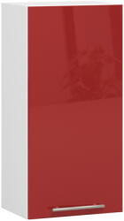 Akord Oliwia 40 cm Fali Konyhaszekrény Fehér-Piros Magasfényű