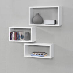 PremiumXL Háromrészes Falipolc Mandal Forgácslap, Melaminborítással Különböző Méretek Fehér