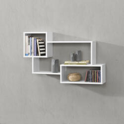 PremiumXL Fali Polc Kvinesdal 3 Tárolórekesszel 13 kg-ig Forgácslap, Melaminborítással 87x18x54 cm Fehér