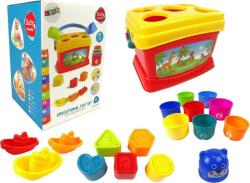 LEAN Toys Oktatási Vödör Csészék Piramis Hajó Sorter Fürdőzés Sorter (12236) (12236)