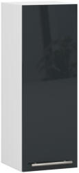 Akord Oliwia Fali Konyhaszekrény 30 cm Fehér-Grafit Magasfényű