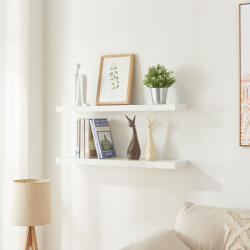 PremiumXL Fali Polc 2 db-os Szettben Stranda 80x20x4 cm Fehér