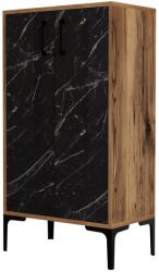 ASIR GROUP Cipőtároló Prag - Diós, Fekete Márvány