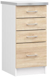 Akord Lima 40 Konyhai Fiókos Szekrény Fehér/Sonoma Tölgy