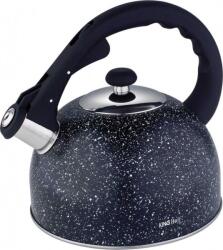 Kinghoff KH-1406 Teáskanna, Sípszóval, Fekete Gránit Mintás, 2.6L (KH-1406) (KH-1406)