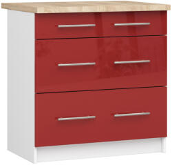 Akord Oliwia Konyhai Fiókos Szekrény Magasfényű Piros Fronttal - fizz - 86 449 Ft