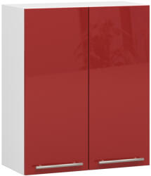 Akord Oliwia 60 Fali Konyhaszekrény Fehér-Piros Magasfényű