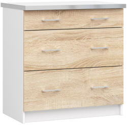 Akord Lima 80 Konyhai Fiókos Szekrény Fehér/Sonoma Tölgy Laminált