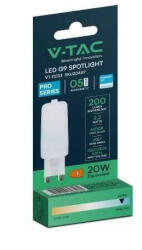 V-TAC G9 Opál LED-izzó 2, 2W 3000K 200lm 300° 20478