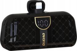 Dudao K20SL Mini Power Bank Beépített Lightning Csatlakozóval 5000 mAh-Fekete (DDA340) (DDA340)