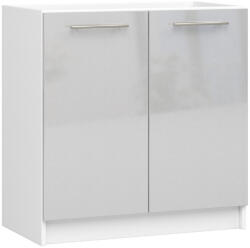 Akord Oliwia 80 cm Mosogatószekrény Fehér-Metál Magasfényű