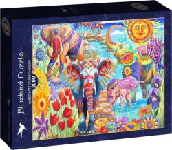 Bluebird Puzzle Bluebird 2000 db-os Puzzle - Elephants In The Garden (90015) (3663384900150) (3663384900150)