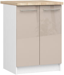 Akord Oliwia Konyhai Alsószekrény Sonoma Tölgy Munkalappal Fehér/Cappuccino Magasfényű
